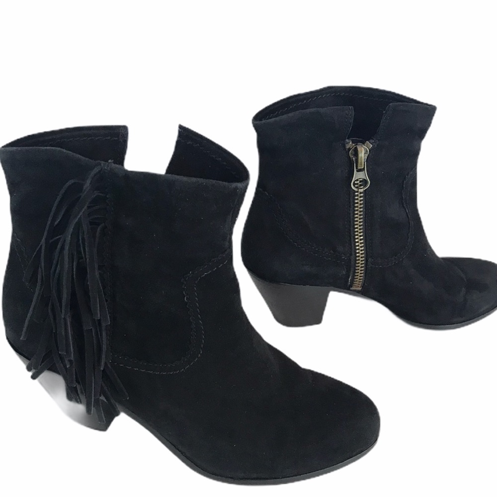 Sam Edelman Sz 10 Louie Suede Fringe Booties